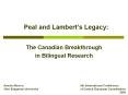 Peal and Lambert s Legacy: The Canadian Breakthrough in PowerPoint PPT Presentation