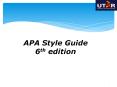 APA Style Guide 6th edition PowerPoint PPT Presentation