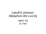 Lakoff & Johnson, Metaphors We Live By