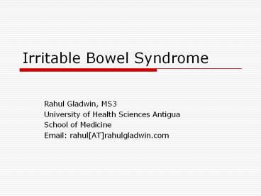 Irritable Bowel Syndrome