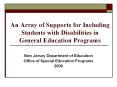 An Array of Supports for Including  Students with Disabilities in General Education Programs PowerPoint PPT Presentation