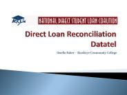 Direct Loan Reconciliation Datatel