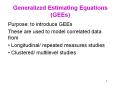 Generalized Estimating Equations (GEEs) PowerPoint PPT Presentation