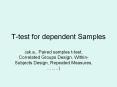 T-test for dependent Samples PowerPoint PPT Presentation