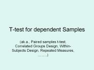 T-test for dependent Samples