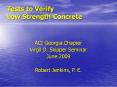 Tests to Verify Low Strength Concrete PowerPoint PPT Presentation