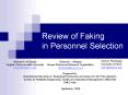 Review of Faking in Personnel Selection PowerPoint PPT Presentation