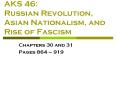 AKS 46: Russian Revolution, Asian Nationalism, and Rise of Fascism PowerPoint PPT Presentation