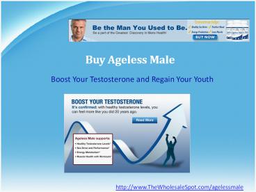 Combat “Male Menopause” with Ageless Male