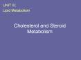 Cholesterol and Steroid Metabolism PowerPoint PPT Presentation