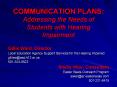 COMMUNICATION PLANS: Addressing the Needs of Students with Hearing Impairment PowerPoint PPT Presentation