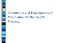 Orientation and Foundations of Psychiatric Mental Health Nursing PowerPoint PPT Presentation