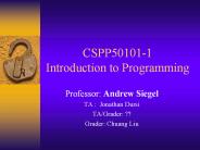 CSPP50101-1 Introduction to Programming