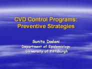 CVD Control Programs: Preventive Strategies