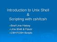 Introduction to Unix Shell & Scripting with csh/tcsh PowerPoint PPT Presentation