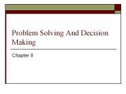 Problem Solving And Decision Making