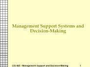 Management Support Systems and Decision-Making