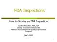 FDA Inspections PowerPoint PPT Presentation
