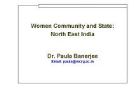 Women Community and State