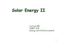 Solar Energy II PowerPoint PPT Presentation