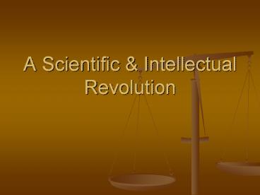 A Scientific & Intellectual Revolution Foundation in the