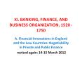 XI. BANKING, FINANCE, AND BUSINESS ORGANIZATION, 1520 - 1750 PowerPoint PPT Presentation