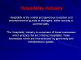 Hospitality Industry PowerPoint PPT Presentation