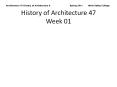 History of Architecture 47 Week 01 PowerPoint PPT Presentation