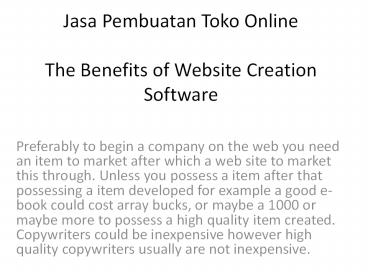 jasa pembuatan toko online