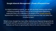 Google Adwords Management  | Power of keyword tool