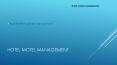 Hotel motel management PowerPoint PPT Presentation