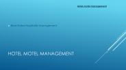 Hotel motel management