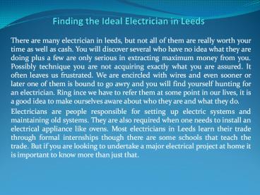 electrician leeds