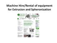 Spheronization Machine Hire