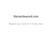 Namesneyond - Domain Registraion Steps