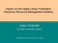 Report on the Digital Library Federation Electronic Resource Management Initiative PowerPoint PPT Presentation
