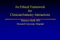 An Ethical Framework for Clinician/Industry Interactions PowerPoint PPT Presentation