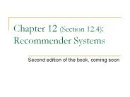 Chapter 12 (Section 12.4): Recommender Systems