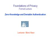 Lecturer: Moni Naor