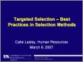 Targeted Selection – Best Practices in Selection Methods PowerPoint PPT Presentation