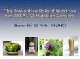 The Preventive Role of Nutrition  for  BRCA1/2 Mutation Carriers Sharon Bar-Gil, Ph.D., RH (AHG) PowerPoint PPT Presentation