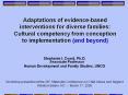 Adaptations of evidence-based interventions for diverse families:  Cultural competency from conception to implementation (and beyond) PowerPoint PPT Presentation