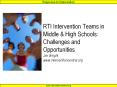 RTI Intervention Teams in Middle PowerPoint PPT Presentation