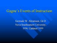 Gagne’s Events of Instruction