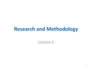 Research and Methodology
