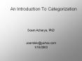 An Introduction To Categorization PowerPoint PPT Presentation
