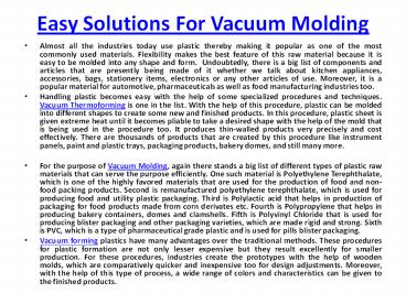 Vacuum Molding