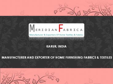 Kitchen Textile Manufacturer - Kitchen Textile Exporter from Karur, India