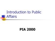 Introduction to Public Affairs