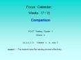 Focus Calendar: Weeks 17-18 PowerPoint PPT Presentation